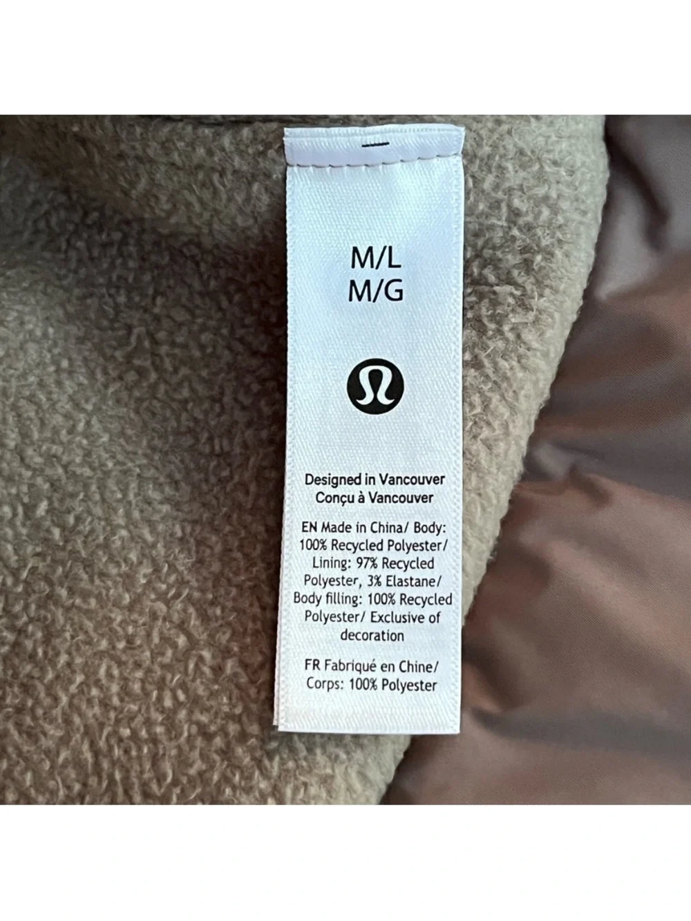 lululemon Ash Grey Quilted Fleece-Lined Bucket Hat